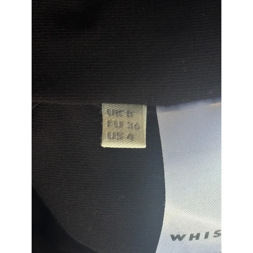 Whistles Pencil Skirt Women's Size 4 Black Cotton Stretch Elastic Waist Pull On